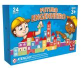 Brinquedo Blocos De Montar De Madeira Futuro Engenheiro 24 Peças
