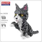 Brinquedo Blocos De Montar Gato Persa Cinza 1300 Peças