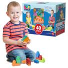 Brinquedo Blocos De Montar Infantil 40 Pçs Encaixe Educativo