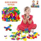 Brinquedo Blocos de Montar Invente Encaixes 100 Peças Educativo Multi Idéias Criatividade Bloquinhos Pecinhas Coloridas Aprendizado em cada Peça