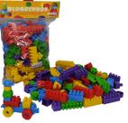 Brinquedo Blocos Montar E Encaixar 140 Peças Didáticos Coloridas Original