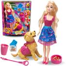 Brinquedo Boneca Com Pet Cachorro Que Faz Coco Tipo Barbie