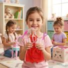 Brinquedo Boneca Infantil Nane Fashion Articulada com Lindo Vestidinho Elegante Escovinha Espelhinho Incluídos Criatividade lúdico Cores Sortidas
