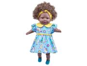 Brinquedo Boneca Tayla Negra em Plástico Vinil com Cabelo Cacheado Castanho com Cheirinho de Bebe 48cm Cotiplas - 2281