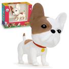 Brinquedo Boneco Cachorrinho Super Realista Buldogue Vinil