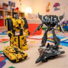 Brinquedo Boneco Robô Militar Transforma Em Veiculo Kit 2pçs