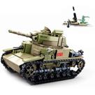 Brinquedo Building Block DAHONPA M13/40 Tank Army WW2 463 unidades com bonecos