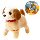 Brinquedo Cachorrinho de Pelúcia Interativo Anda Late Pula vira Cambalhota com som Divertido
