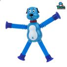 Brinquedo Cachorrinho Flexível com LED e Chocalho Estica, Dobra e Diverte