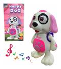 Brinquedo Cachorro Dançante Infantil Educativo Musical Dança Mexe Luzes E Som Rosa - FUN GAME