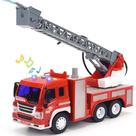 Brinquedo Caminhão de Bombeiros com Luzes e Sons Movido a Fricção com Bomba de Água Brinquedo Caminhão de Bombeiros com Luzes e Sons Movido a Fricção com Bomba de Água
