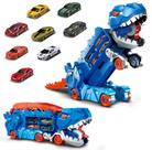 Brinquedo Caminhão Dinossauro Com Pista Lançadora e Porta Carrinhos