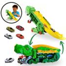 Brinquedo Caminhão Dinossauro T Rex com Pista Infantil e Carrinhos 2 em 1 Carretinha Cegonha