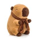 Brinquedo Capivara De Pelúcia Marrom Com Cachecol Macio Presente Para Crianças