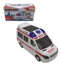 Brinquedo Carrinho De Ambulância Com Som Leds Bate E Volta