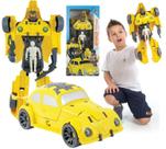 Brinquedo Carro Fusca Vira Robô Grande Transformer C/ Boneco