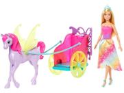 Brinquedo Carruagem Boneca Menina Barbie Princesa Loira Dreamtopia - Rosa E Roxo - Mattel