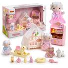 Brinquedo Casinha Feliz Quarto Do Bebê Com Cenário Em Miniatura E Acessórios Infantil