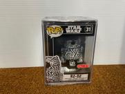Brinquedo colecionável Funko POP R2D2 Futura Skin Star Wars 9,5 cm