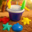 Brinquedo Com Moldes Forminhas Baldinho de Praia Roxo Infantil Completo