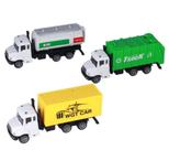 Brinquedo Conjunto de 3 Modelos de Miniatura Caminhões Urbano Metal