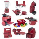 Brinquedo Cozinha Vermelho Air Fryer Fogão Panela Bulê 40pç