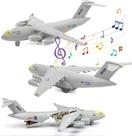 Brinquedo de avião com luzes e sons, modelo de metal, Pull Back Action, avião a jato, avião de caça cinza