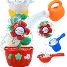 Brinquedo de banho GOODLOGO Waterwheel Flower com mini aspersor, 2 xícaras