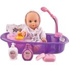 Brinquedo de banho para bebês Liberty Imports, bonequinha recém-nascida com banheira