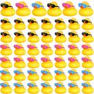 Brinquedo de banho Rubber Duck Chivao, 48 unidades com óculos de sol, conjunto de presente Brinquedo de banho Rubber Duck Chivao, 48 unidades com óculos de sol, conjunto de presente