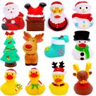 Brinquedo de banho Yomwet, pacote com 12 patos de borracha de Natal de 6,5 cm
