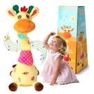Brinquedo de bebê girafa dançando bicho de pelúcia com música e luz