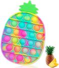 Brinquedo de bolha de estresse sensorial Fidget, brinquedo Fidget Push para crianças, brinquedos de estresse de silicone pop para crianças autistas adultos espremer autismo necessidades especiais brinquedos de alívio da ansiedade TDAH (abacaxi)