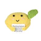 Brinquedo de boneca de limão tricotado SAVITA Funny Positive com cartão de 8 cm