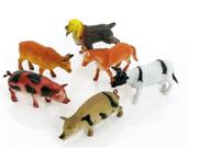 Brinquedo de borracha kit com 6 bonecos de fazenda 16cm cada
