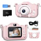 Brinquedo de câmera FUAUFAS para meninas de 3 a 8 anos com cartão SD de 32 GB rosa