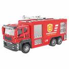 Brinquedo de caminhão de bombeiros fundido sob pressão para crianças com tanque de água e escada