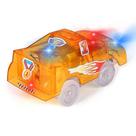 Brinquedo de carro 3D transparente com luz LED intermitente para crianças