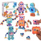 Brinquedo de construção Hdsahdok Wooden Snap Together Robot 28 unidades para crianças Brinquedo de construção Hdsahdok Wooden Snap Together Robot 28 unidades para crianças