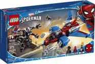 Brinquedo de construção LEGO Marvel Spider-Man Spider-Jet vs Venom Mech 76150 para crianças (371 peças)