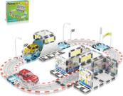 Brinquedo de construção PicassoTiles Magnet Tile Race Car Track