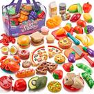 Brinquedo de corte Pretend Play Food LAUGIGLE 78 peças com bolsa de armazenamento
