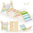 Brinquedo de escalada BlueWood Pikler Triangle Set 7 em 1 com arco e rampa Brinquedo de escalada BlueWood Pikler Triangle Set 7 em 1 com arco e rampa