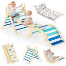 Brinquedo de escalada BlueWood Pikler Triangle Set 8 em 1 com almofada Brinquedo de escalada BlueWood Pikler Triangle Set 8 em 1 com almofada