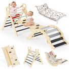 Brinquedo de escalada infantil BlueWood Pikler Triangle 8 em 1 cinza
