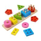 Brinquedo de jogo de madeira Pegboard Sorting para meninos de 1 a 3 anos e G