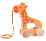 Brinquedo de Madeira Girafa Hape - Empurrar e Puxar para Crianças