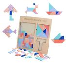 Brinquedo de madeira Wood Tetris Game T Shape Tangram 3 em 1