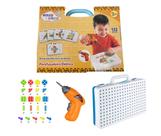 Brinquedo De Montar Parafusadeira Elétrica De 132 pçs