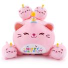 Brinquedo de pelúcia Auspicious Beginning Pink Birthday Cat